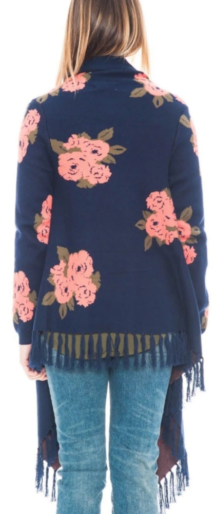 Revolve BB Dakota Malone Floral Fringe Cardigan Sm - Picture 3 of 8